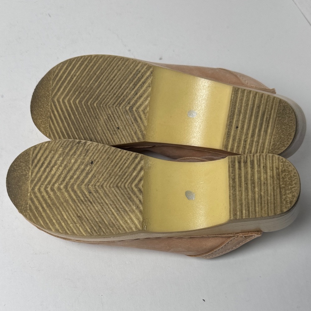 No. 6 Old School Clogs Neutral Tan Suede Mid Heel Wooden Minimal NYC Designer 41 - Picture 9 of 14